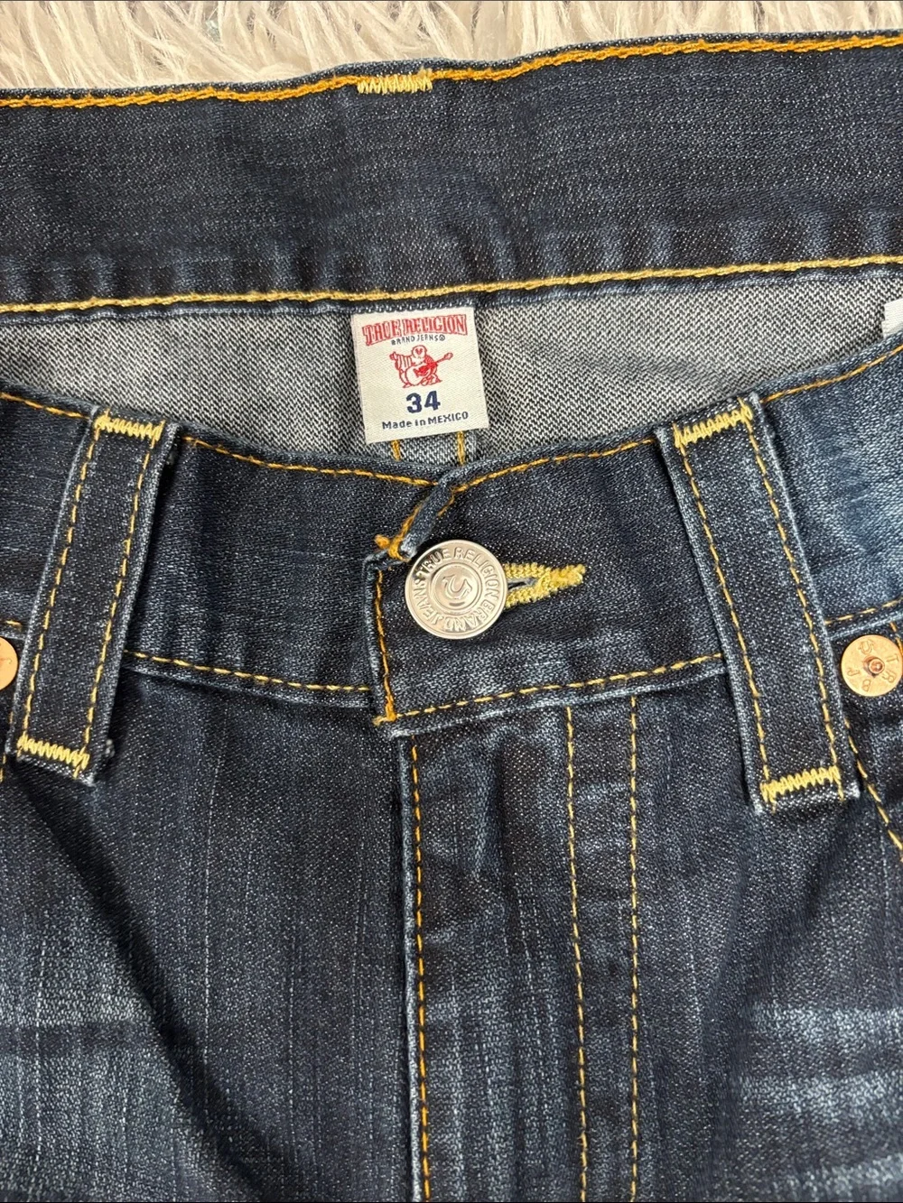 True Religion Classic Dark Straight Jeans - Blue